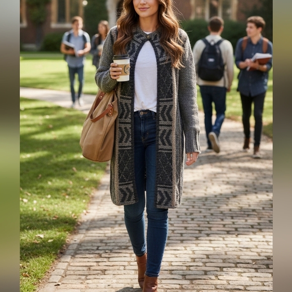 gottari Sweaters - Gottardi Chunky Knit Cardigan in Rich Brown Shades Alpaca Mohair Blend Sz Small